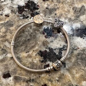 Pandora Moments Snake Chain Charm Bracelet with charms